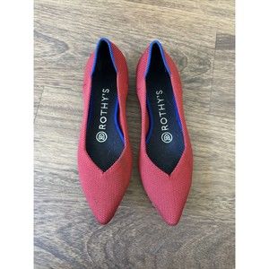 Rothy’s Women's The Point Red Knit Low Top Slip On Ballet Flats Size 6